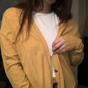 Yellow cardigan